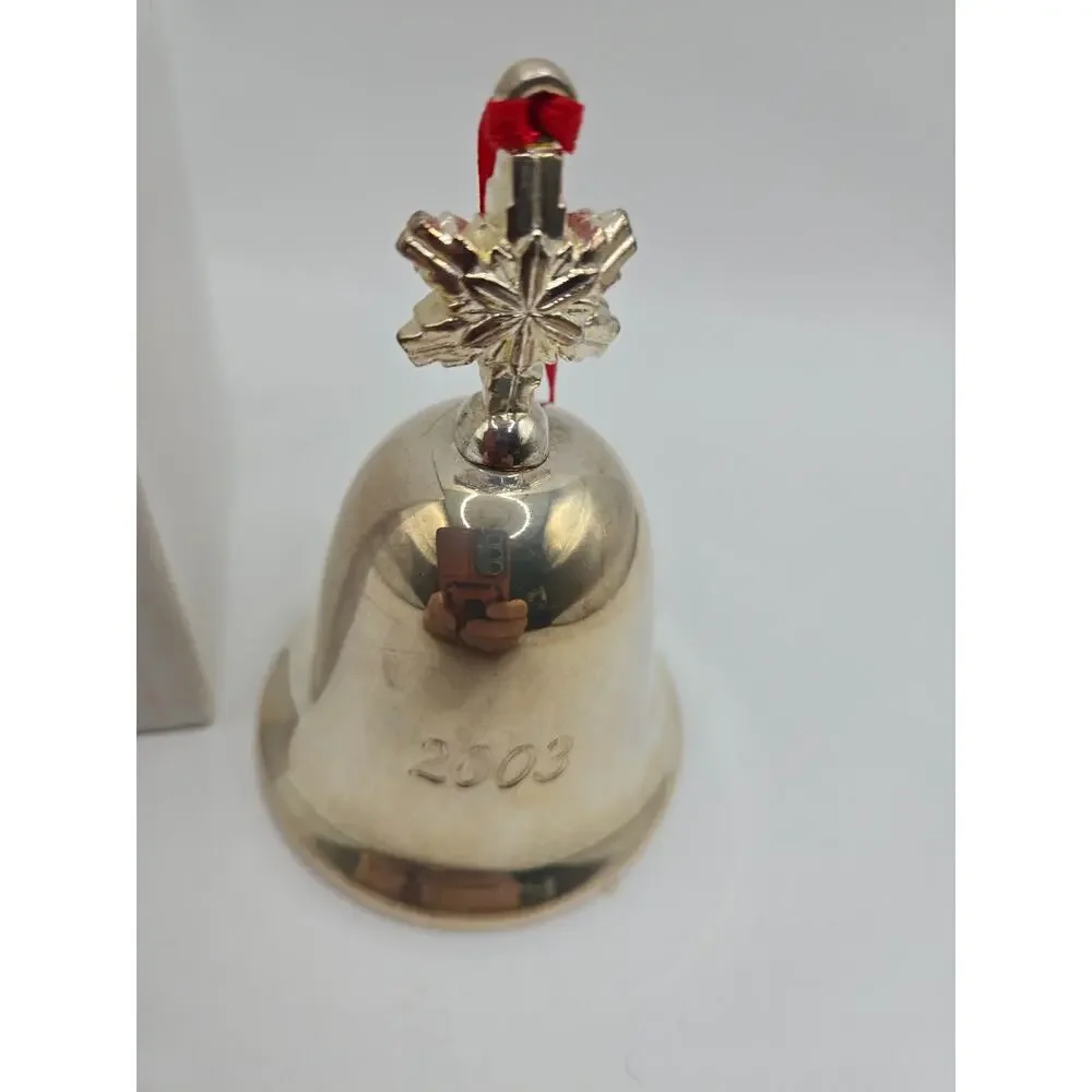 Reed & Barton Silverplated Bell Ornament Engraved Christmas 2003 Dangle Bell